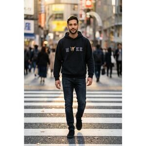 Nike Custom Ordered Embroidered Bull Skull Black Hoodie XL